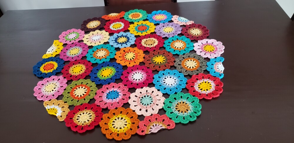 Toalha Flores Japonesa Redonda 60 cm