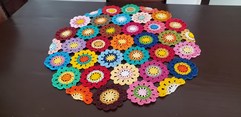 Toalha Flores Japonesa Redonda 60 cm