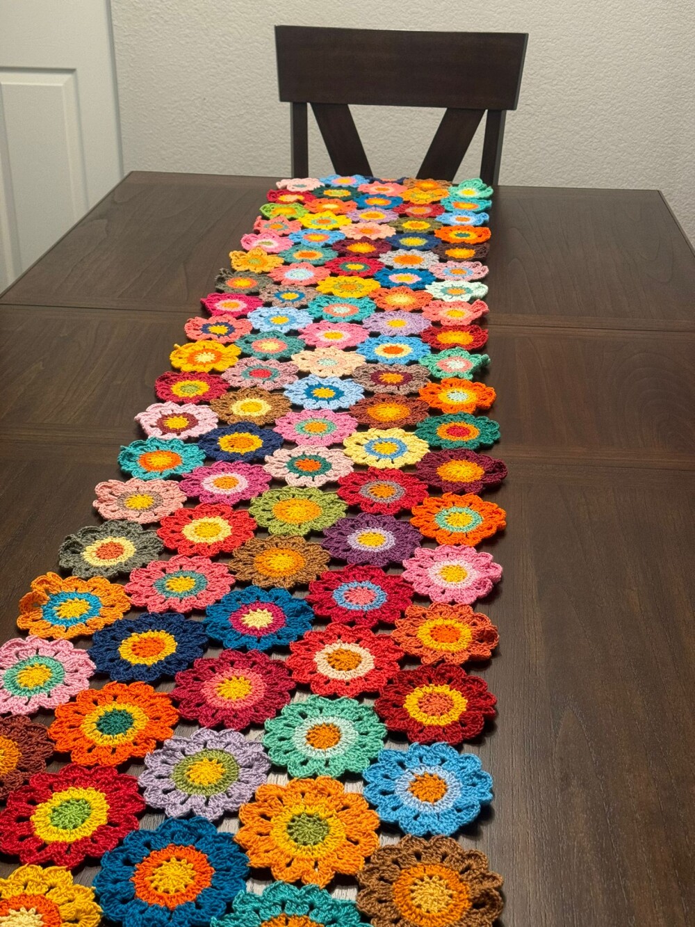 Trilho de Mesa em crochê Flores Japonesas (2,60 )