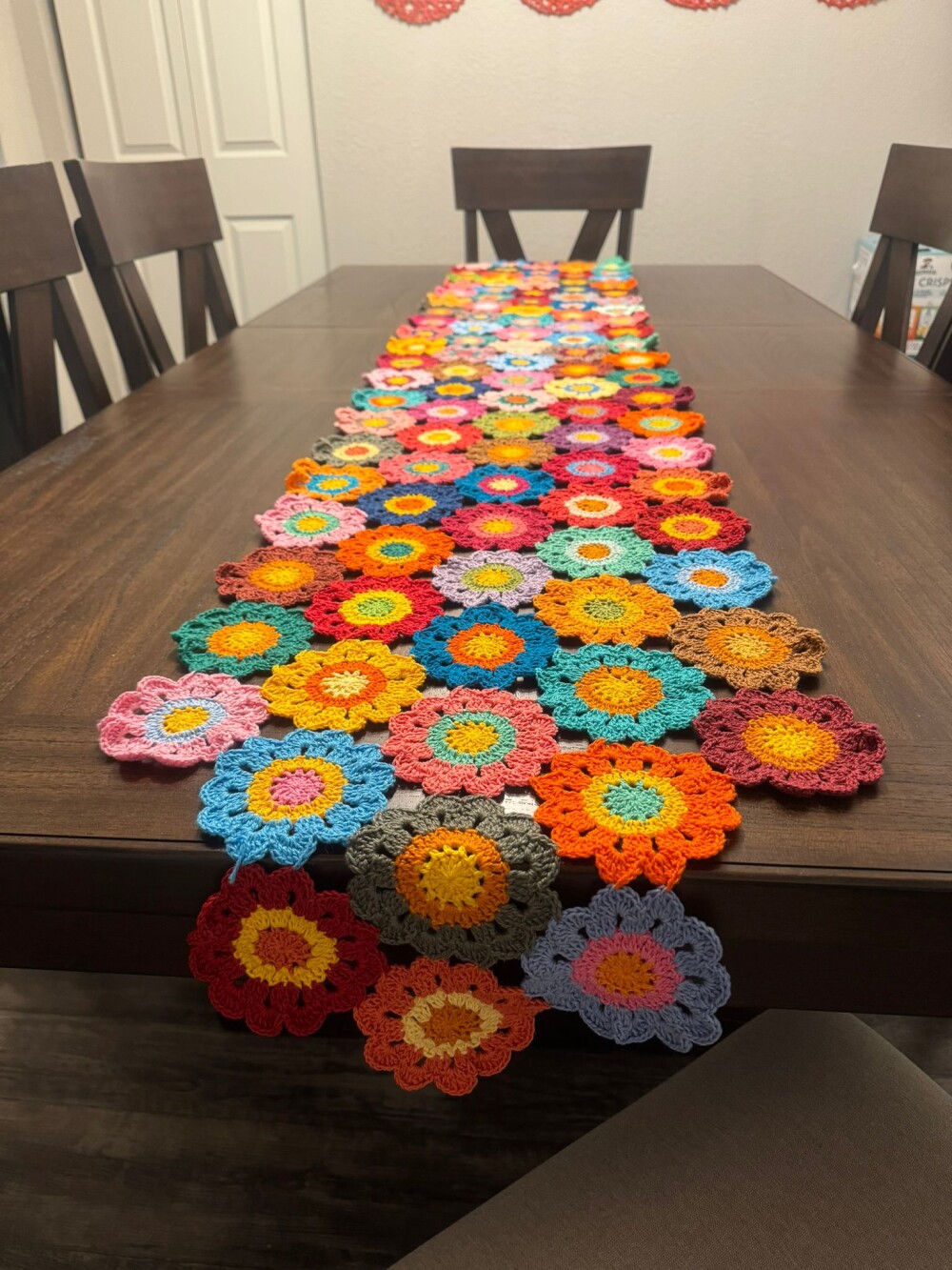 Trilho de Mesa em crochê Flores Japonesas (2,60 )
