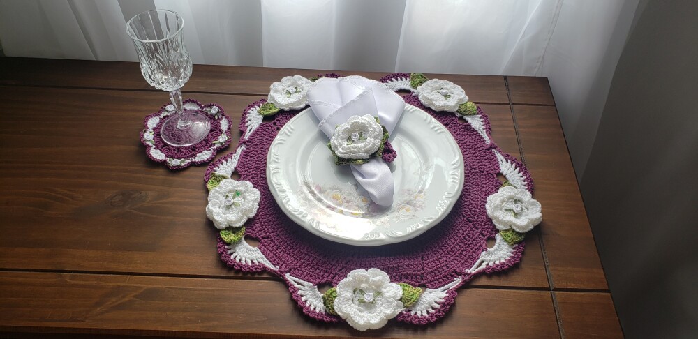 Sousplat Ternura Orquídea Flores Brancas (02 Pessoas)
