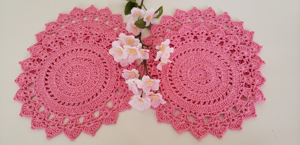 Jogo de Toalhinhas em Crochê Rosália (20 cm)