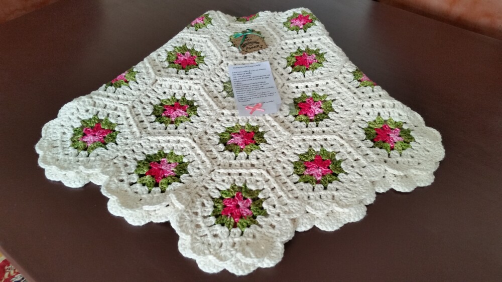 Caminho de Mesa Sextavado Mescla Pink