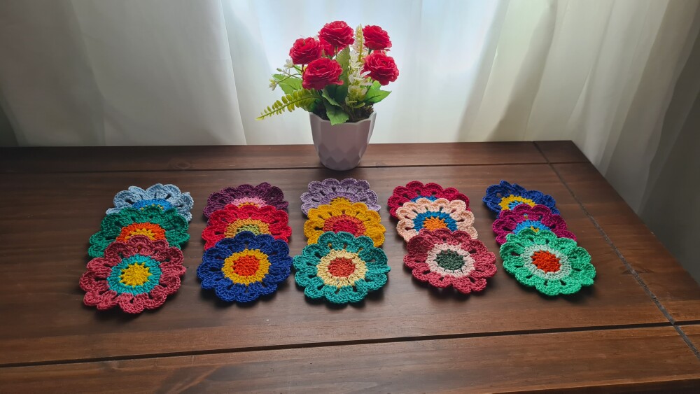 Flores Japonesas em Crochê para Customização (30 unidades)