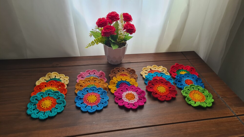 Flores Japonesas em Crochê para Customização (30 unidades)