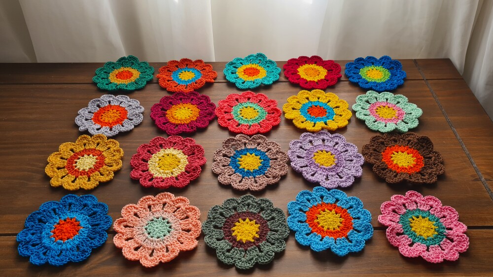 Flores Japonesas em Crochê para Customização (40 unidades)