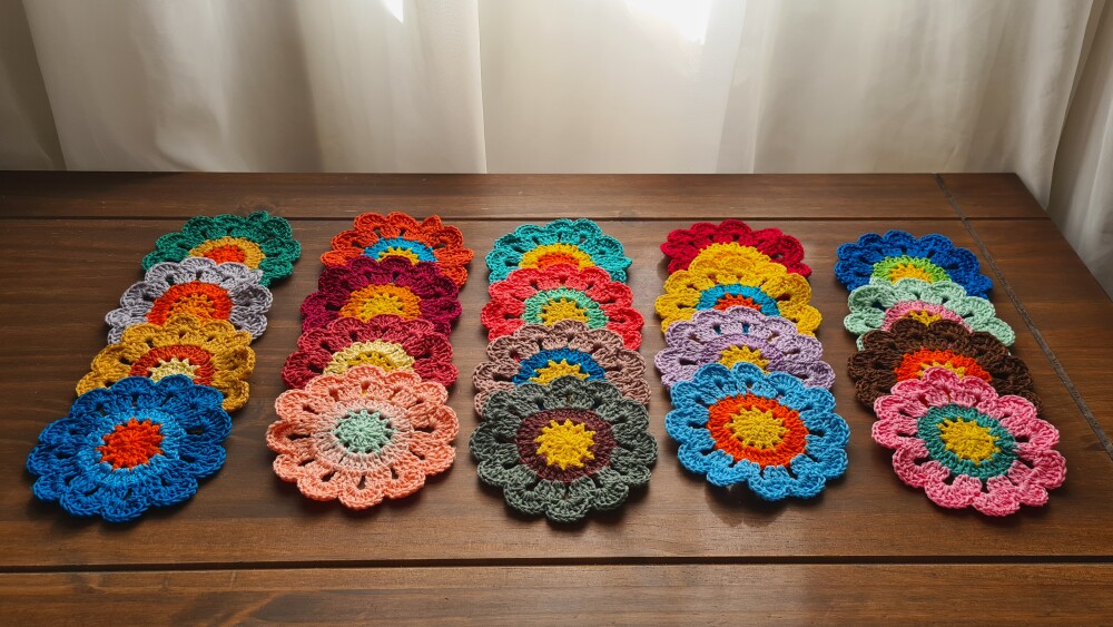Flores Japonesas em Crochê para Customização (40 unidades)