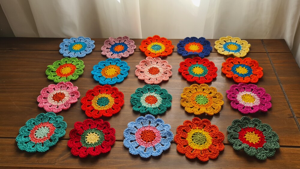 Flores Japonesas em Crochê para Customização (40 unidades)