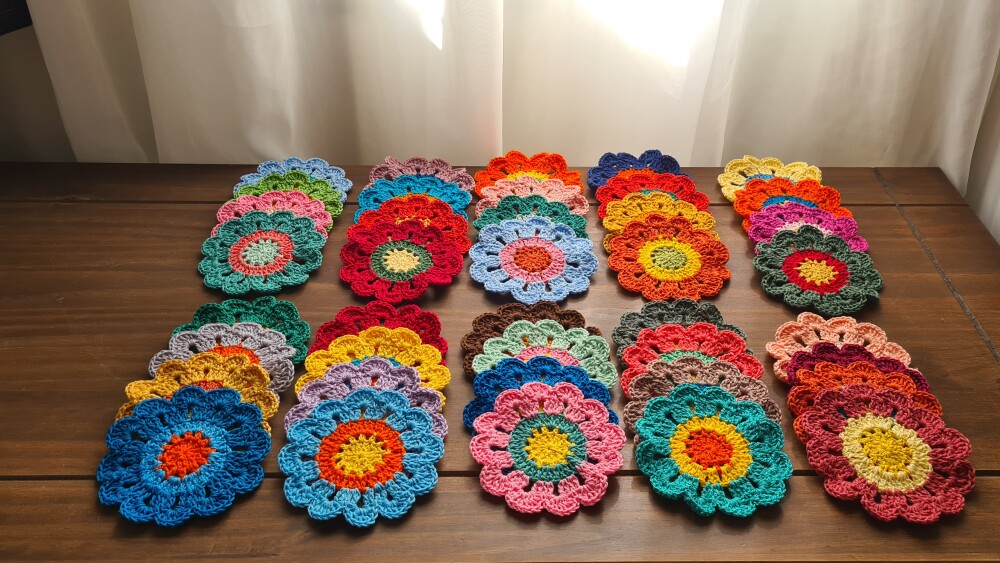 Flores Japonesas em Crochê para Customização (40 unidades)