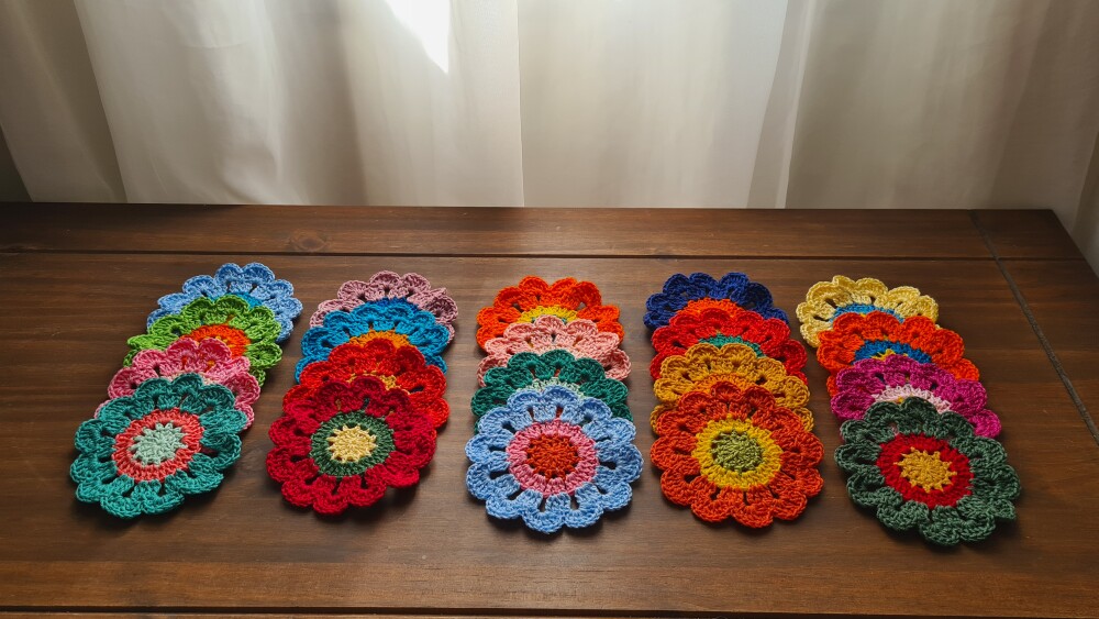 Flores Japonesas em Crochê para Customização (40 unidades)