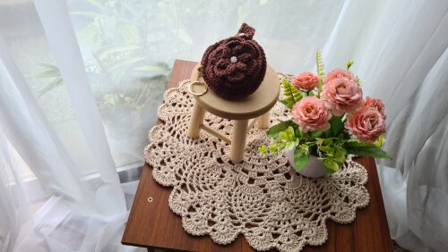 Case em crochê para Fone de ouvidos ( Marrom)