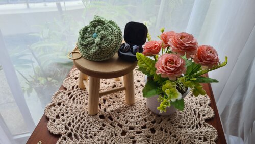 Case em crochê para Fone de ouvidos (Verde Água)