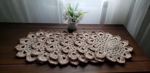 Mini Sousplat em Crochê Café, ou Chá Porcelana (06 unidades)