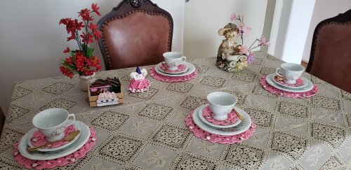 Mini Sousplat com descanso de xicara Chá (12 peças)