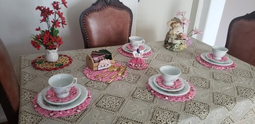 Mini Sousplat com descanso de xicara Chá (12 peças)