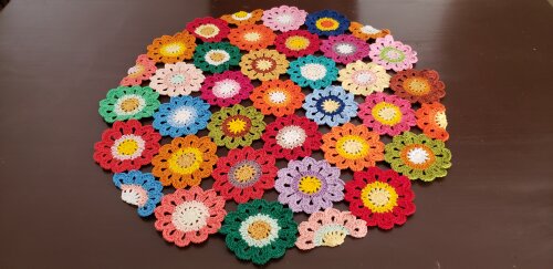 Toalha Flores Japonesa Redonda 60 cm