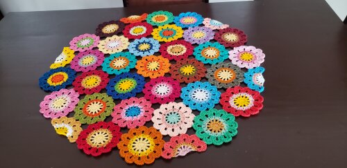 Toalha Flores Japonesa Redonda 60 cm
