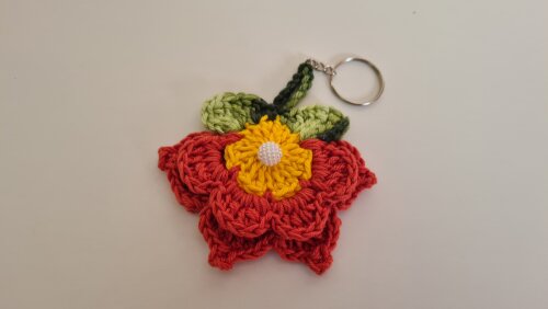 Chaveiro Florzinha em crochê (Lembrancinha)