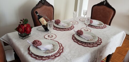 Sousplat em crochê Luxo Turco Camafeu (12 peças)