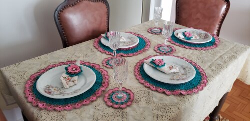Sousplat Realeza em crochê (18 peças)