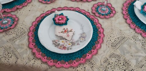 Sousplat Realeza em crochê (18 peças)
