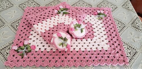 Jogo Americano Rosa Quartzo Tulipinhas (02 Pessoas)
