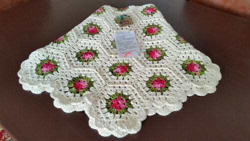 Caminho de Mesa Sextavado Mescla Pink