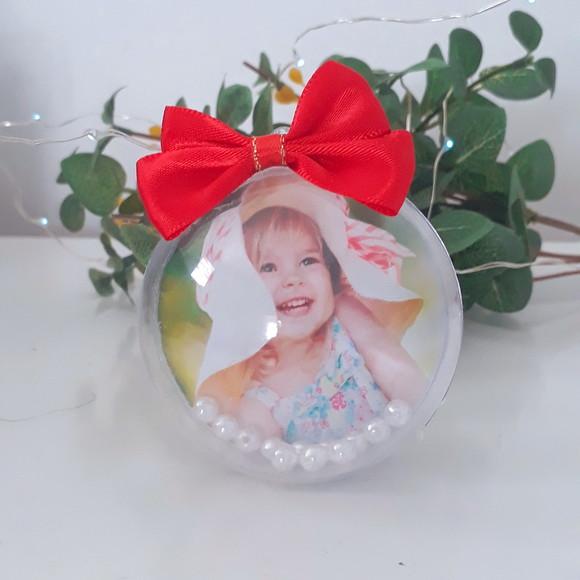 Bolinha para Árvore de Natal Personalizada com Foto