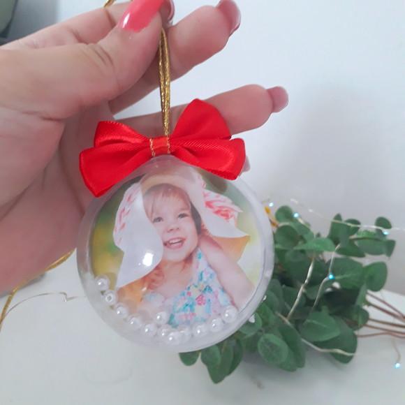 Bolinha para Árvore de Natal Personalizada com Foto
