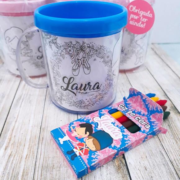 Caneca de Colorir | Bailarina e soldadinho de chumbo