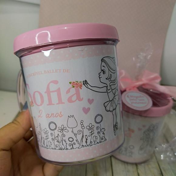 Caneca De Colorir Bailarina