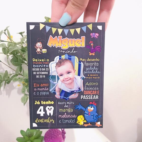 Ímã chalkboard | Galinha pintadinha menino