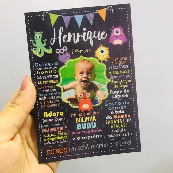 Ímã de Geladeira Chalkboard Monstros