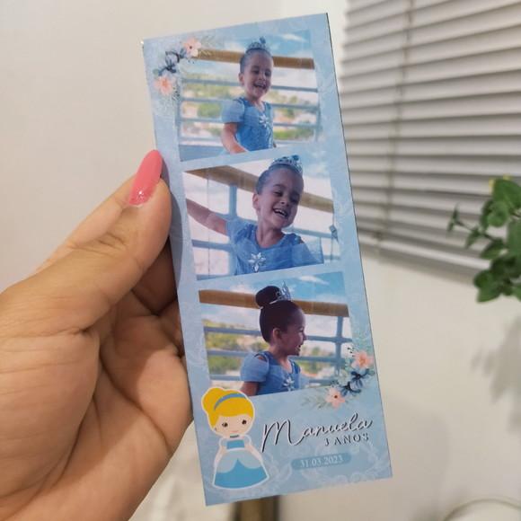 Ímã de Geladeira Tirinha Polaroid Foto Lembrança Cinderela