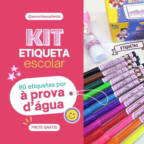 Kit Adesivo Vinil à Prova D'água para Etiqueta Escolar
