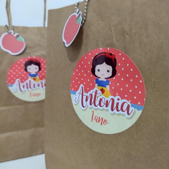 Sacola Com Tag Branca De Neve