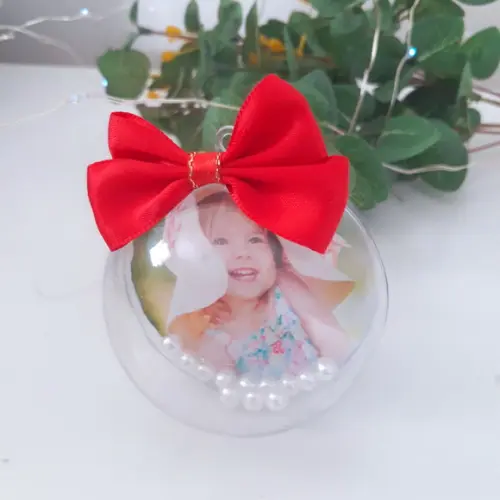 Bolinha para Árvore de Natal Personalizada com Foto