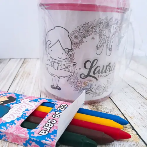 Caneca de Colorir | Bailarina e soldadinho de chumbo