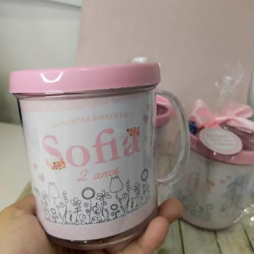 Caneca De Colorir Bailarina