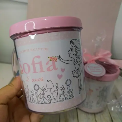 Caneca De Colorir Bailarina