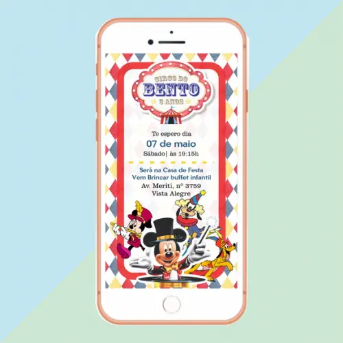 Convite Virtual | Circo Do Mickey