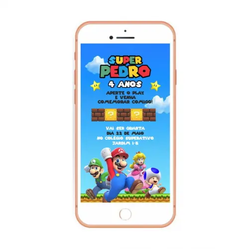 Convite Virtual Super Mario Bros