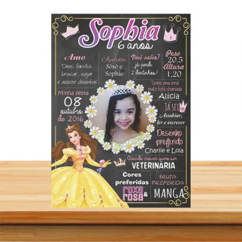 Ímã chalkboard | Bela e a Fera