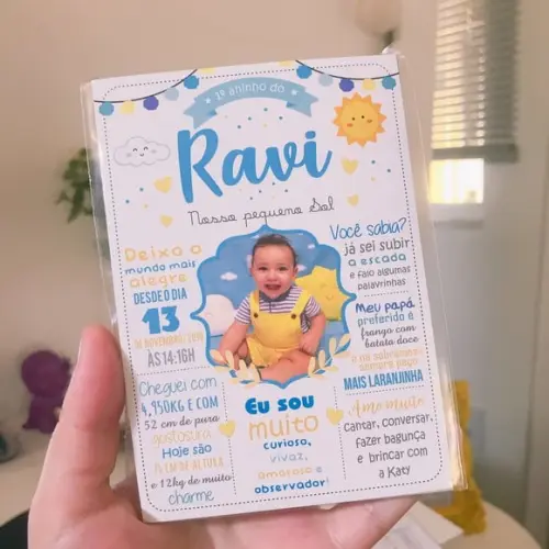 Ímã Chalkboard Raio de Sol Azul Menino 365 Sorrisos