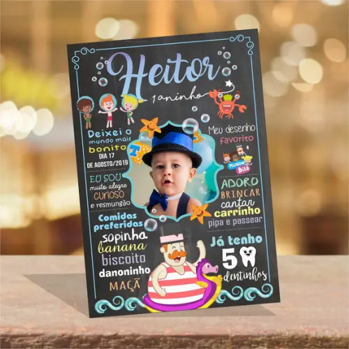 Ímã chalkboard | Mundo Bita fundo do mar