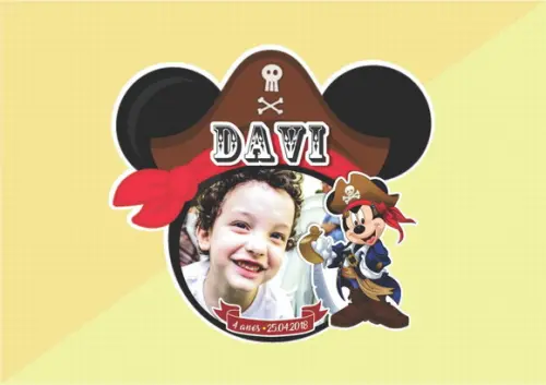 Ímã com corte especial - Mickey Pirata