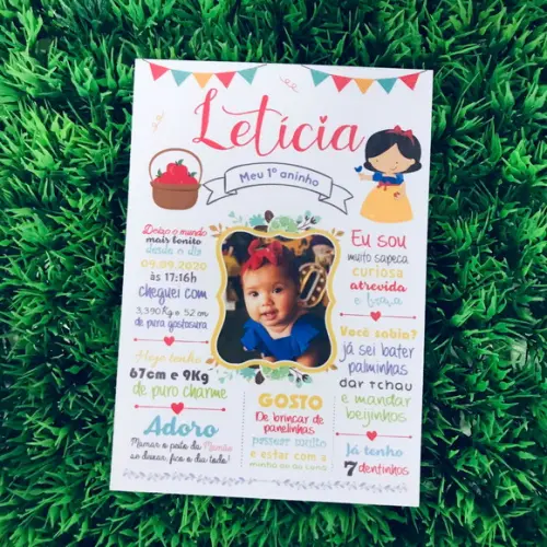Ímã de Geladeira Chalkboard Branca de Neve Baby