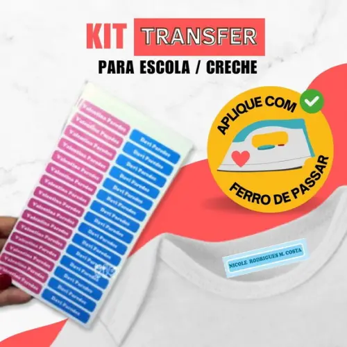 Kit Transfer para Uniforme Escola e Creche