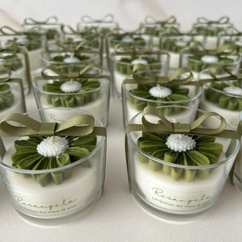 Vela Aromática Flor Margarida Personalizada