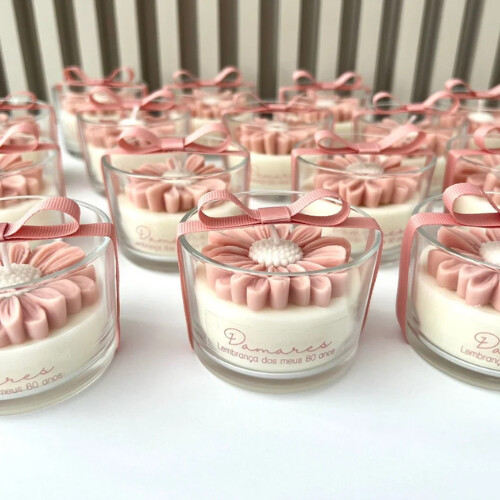 Vela Aromática Flor Margarida Personalizada